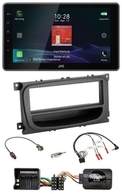 JVC DAB Lenkrad Bluetooth USB Autoradio für Ford C-Max Galaxy Focus ab 07 schwar - Bild 1 von 4