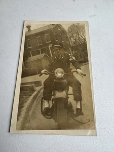 Foto real de colección de 1940 Segunda Guerra Mundial hermosa policía militar con motocicleta 8x5 pulgadas - Imagen 1 de 5