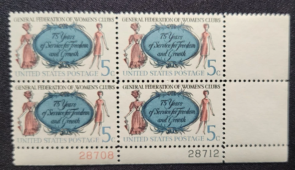 US Scott 1316 - Women's Club - MNH - 1966 Issue - Plate Block of 4 - Image 1 of 1