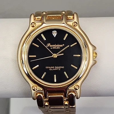 Reloj Precision Gruen Hombre Diamante Cuarzo PC21A Tono Dorado Funciona Foto 1 de 4