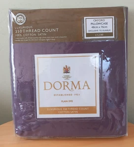 Dorma Pillowcase Oxford Plum 48x76cm Luxury 350 Thread Cotton Satin - Picture 1 of 6