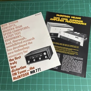 Original Vintage McIntosh Verkaufsbroschüre Datenblatt Posten ~ MR 77 & MC 2200 / 2120 - Bild 1 von 7