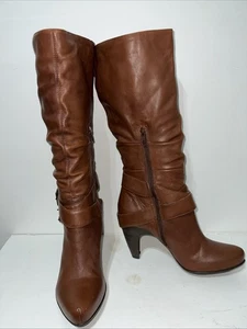 Bronx So Today Brown Women’s Leather Slouch Fashion Boots SZ 10 - 3” Heel - Picture 1 of 20