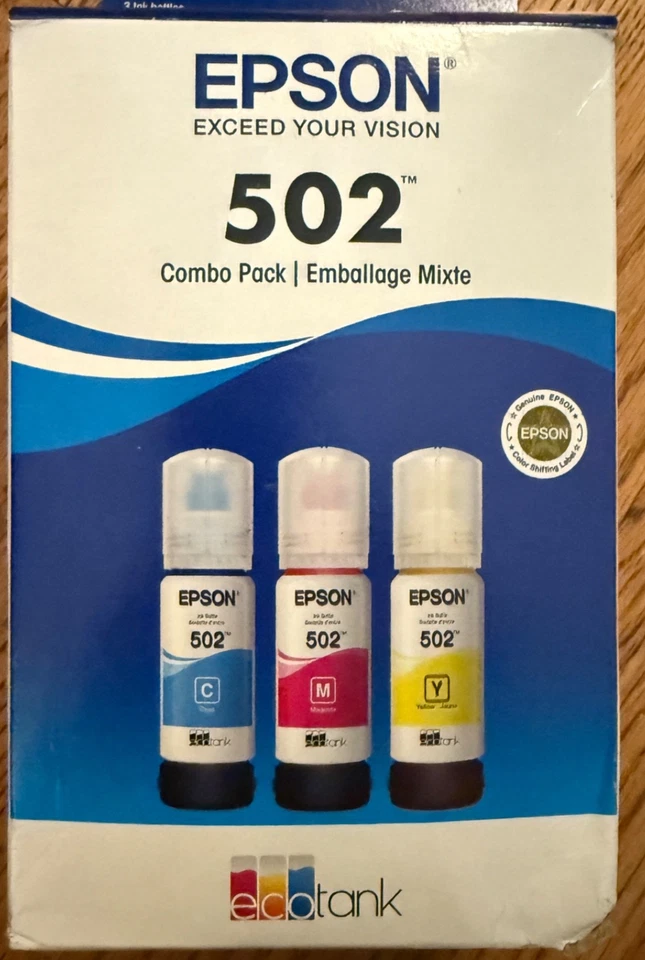 Epson EcoTank T502 Tri-Color Ink Cartridges for Expression/WorkForce Printers