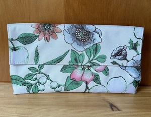 Clinique Multicolor Floral Tri-Fold Cosmetic Travel Makeup Bag w/ Small Pouch - Picture 1 of 6