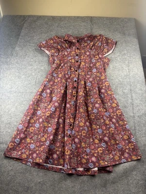 VTG Cottage Handmade Modest Dress Gown Floral Rushed Bust Cap Sleeve Women’s XL - Image 1 of 4