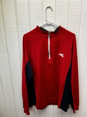 FootJoy Rojo/Azul/Blanco Cuarto Cremallera Pullover Bordado Sudadera Para Hombre XL Golf Foto 1 de 4