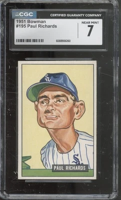 1951 Bowman Baseball Set-Break #202 Mike Guerra NM CGC 7 - Image 1 of 2