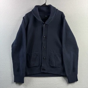 J Crew Pullover Herren XL Wasserfallausschnitt Strick Cardigan schwere Baumwolle Knopfleiste - Bild 1 von 12
