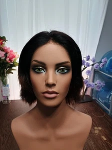 Handsewn Human Hair Medium Length Dark Brown Ombre Wig with 5x5 lace closure - Picture 1 of 7