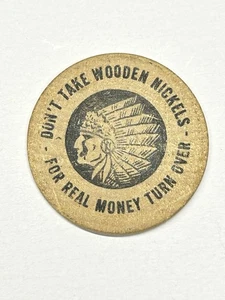 Vintage Wooden Nickel Cape Cod Fence Company Avon Cape Cod Indian Head - Picture 1 of 4