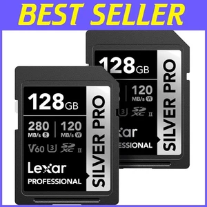 Reliable 128GB UHS-II SD Card 2-Pack for Professional Media - 120MB/s Write - Picture 1 of 9