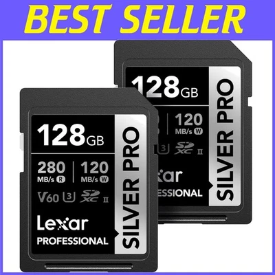 Reliable 128GB UHS-II SD Card 2-Pack for Professional Media - 120MB/s Write - Image 1 of 4