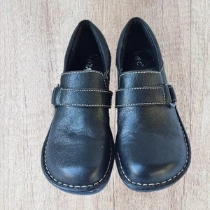 B.O.C. ANSEN SCHNALLE LEDER CLOGS DAMEN SCHWARZ BEQUEM SLIPPER Gr. 6,5M ARBEIT - Bild 1 von 6