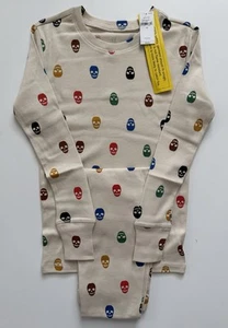 Gap Organically Grown Cotton Pajama Set Boys Sz 10 Long Sleeve Halloween Skulls - Picture 1 of 2