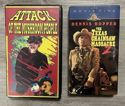 The Texas Chainsaw Massacre 2 (VHS, 1998, Movie Time) & Attack of the Mushroom P - Image 1 of 3
