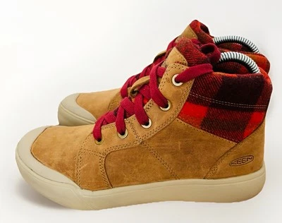 KEEN ELENA Suede Ankle Boot Women’s 5.5 Brown Red Plaid Hiking Booties EUC - Image 1 of 4