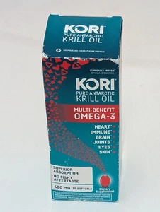 Kori Krill Oil Omega-3 Softgels, Superior Absorption vs. Fish Oil, 90 Ct NEW - Picture 1 of 5