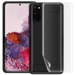 Hochwertige Displayschutzfolie + Kohlefaser Hülle für Samsung Galaxy S20 SM-G981U - Bild 1 von 1