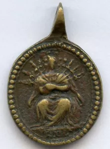 Italien Roma Religiöse Mater Dolorosa Anhänger Medaille 25x17mm 3gr !!! - Bild 1 von 2