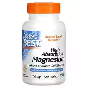 Doctor's BEST High Absorption Magnesium 100% Chelated 100 mg, 120 Tablets - Picture 1 of 2