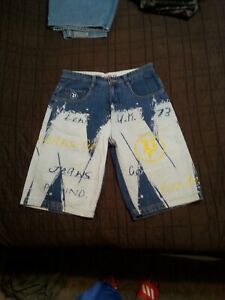 Pepe Denim Shorts Y2K Jeans Men's 36 Baggy Vintage  Streetwear Hip Hop Rap