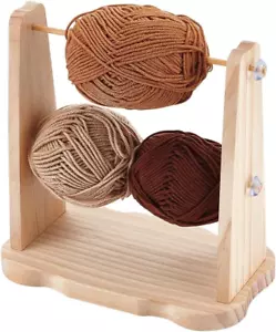 Wooden Crochet Yarn Holder Double Revolving Knitting Yarn Storage Handmade Yarn - Picture 1 of 12