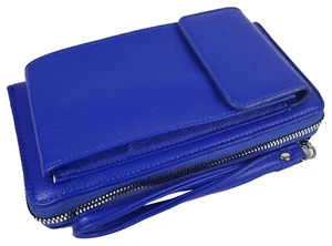 Handytasche Geldbeutel Kombination Modefarbe blau - Smartphonetasche Geldbörse - Bild 1 von 4