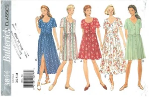1995 Butterick 3844 Misses Kleid Gr. XS-M Schnittmuster ungeschnitten - Bild 1 von 3