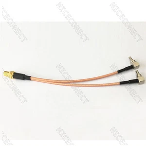 Cable divisor macho RP-SMA (pin macho) a tipo Y 2X CRC9 RG316 20 cm - Imagen 1 de 2