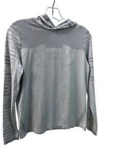 Youth under armour heat gear hooded long-sleeve top loose size large gray - Picture 1 of 3
