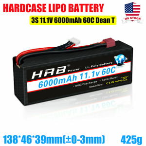 HRB 3S 11.1V 6000mAh 60C LiPo Battery Hardcase for 1:8/1:10 Racing Car Truck