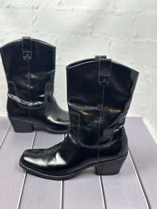 Calvin Klein Damen Leder Cowboystiefel Gr. 39 schwarz Y2K sehr selten - Bild 1 von 21