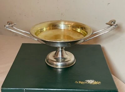 handmade sterling silver gilt Macedonian cylix Greek S. Kandarakis compote bowl - Image 1 of 4