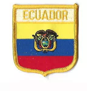 Parche de escudo bandera de Ecuador tamaño 2""x 3"" pulgadas - Imagen 1 de 1