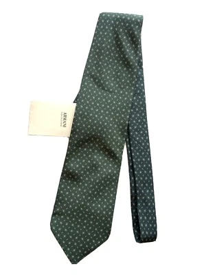 Corbata Para Hombre Armani Collezioni 100% Seda Auténtica Nueva Italia Verde Defecto Desteñido Foto 1 de 4