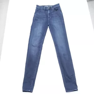 Pantalones de mezclilla para mujer American Eagle Outfitters 00 azul algodón elástico tiro alto - Imagen 1 de 10