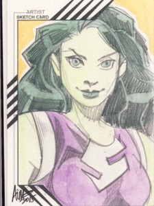2015 Marvel Fleer Retro Sketch Card Variant Ahmed She Hulk