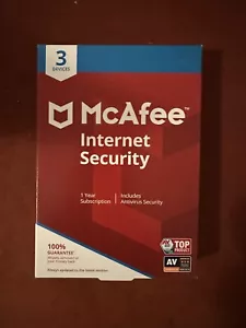 McAfee Internet Security 3 Device Antivirus Software 1 Year Subscription - Picture 1 of 2