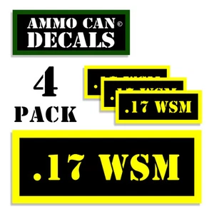 17 WSM Ammo Can Label 4x Ammunition Case stickers decals 4 pack YW MINI 1.5in - Picture 1 of 2
