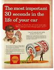 1959 Shell X-100 Motor Oil Most Important 30 Seconds Art Vintage Print Ad 1