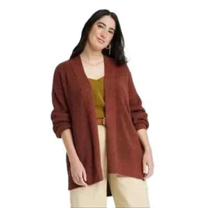 Universal Thread Women's Cardigan Open Front Sweater, Brown, Size Medium - Picture 1 of 3