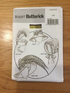 Sombreros de época BUTTERICK patrón de costura B4697 'HACIENDO HISTORIA' Misses' ~ SIN CORTAR - Imagen 1 de 3