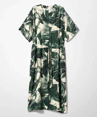 WEEKDAY Shirt-Kleid 'Verna Shirt Dress' - dunkelgrün/cremeweiß - S - NEU - Bild 1 von 4