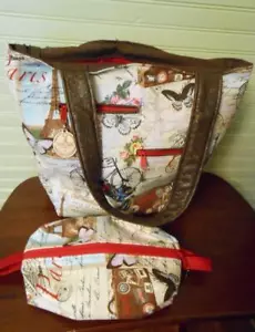 Handcrafted in USA Tote-Ly By Angela's XL Overnighter Stoff Reisetasche NEU - Bild 1 von 8