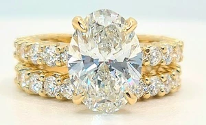 6.68 Ct E VS1 Lab Grown Diamond Engagement Ring With Band IGI Certified Diamond - Picture 1 of 8