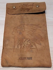 Vintage Schultage Buchhalter Hülle Asbury Park NJ Indianerhäuptling Notizbuchhalter - Bild 1 von 8