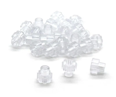 FASTEN TIGHT® PolyCarbonate PLASTIC Clear Knurled Thumb Nut, 10-24, Qty 25