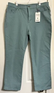 Jeans donna Gloria Vanderbilt Amanda denim elasticizzato taglia 12 corto verde acqua NUOVI ETICHETTE - Foto 1 di 21