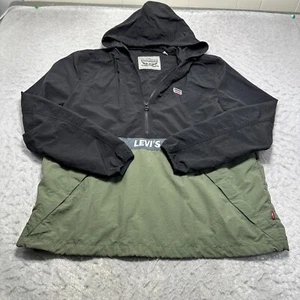 Chaqueta cortavientos Levi's Retro Colorblock 1/2 cremallera verde negra para hombre talla XL - Imagen 1 de 16